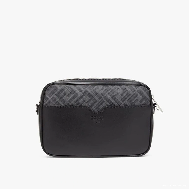 Affordable HOT Case ROMA Black Motif Fendi Compact Logo In Camera Fabric FF 0825